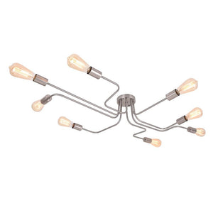 LightFixturesia-Modern Industrial Semi Flush Sputnik Light--Nickle-