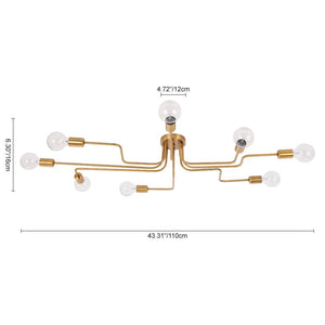 LightFixturesia-Modern Industrial Semi Flush Sputnik Light-Semi Flush Light-Bronze-
