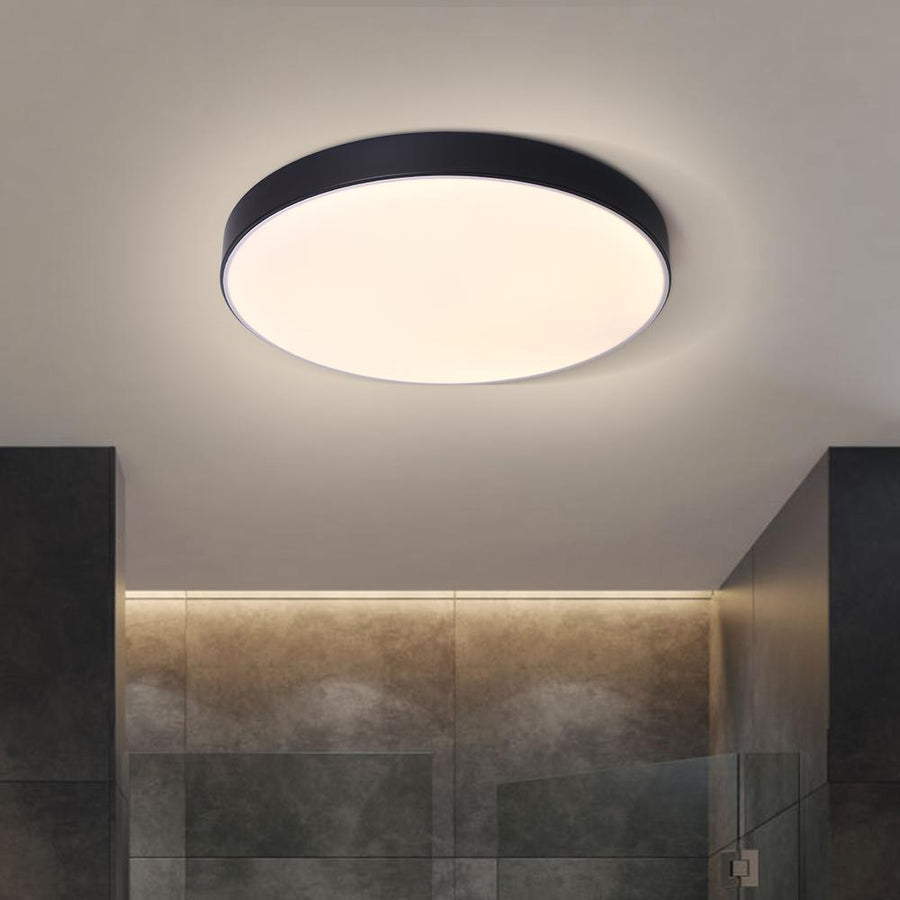LightFixturesia-Modern Minimalist LED Drum Flush Mount Ceiling Light-Flush Mount Light-White-Warm White