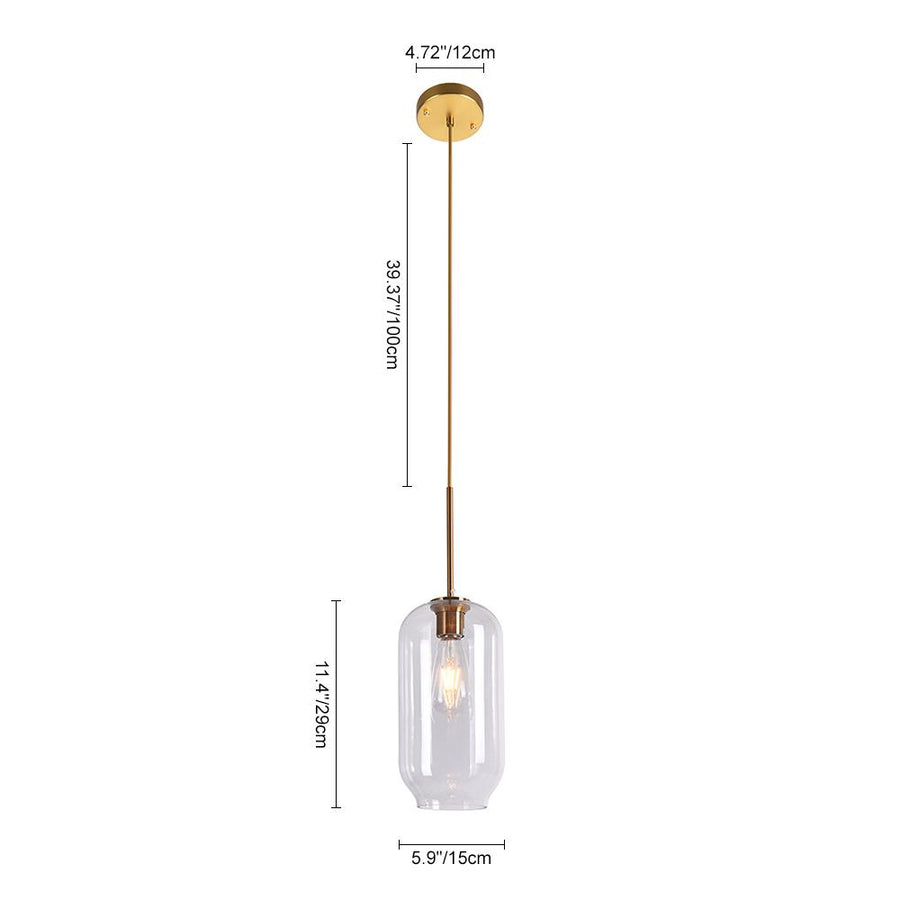 LightFixturesia-Multi Jar Clear Glass Pendant Light-Pendant Light-3 Lt-round Canopy-