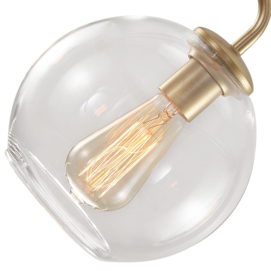 LightFixturesia-Round Globe Sputnik 5-light Chandelier-Chandelier-Brass-