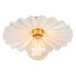 Load image into Gallery viewer, LightFixturesUSA-1-Light Creamy Ceramic Shade Semi Flush Mount-Ceiling Light-Brass-