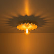 Load image into Gallery viewer, LightFixturesUSA-1-Light Creamy Ceramic Shade Semi Flush Mount-Ceiling Light-Brass-
