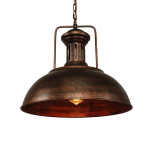 LightFixturesUSA-1-Light Industrial Dome Pendant Light-Pendant Light-Rusty-