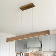 Load image into Gallery viewer, LightFixturesUSA-1-Light Modern Minimalist LED Wood Linear Chandelier-Chandelier-Pine-