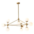 Load image into Gallery viewer, LightFixturesUSA-10-Light Frosted Glass Globe Geometric Chandelier-Chandelier-Black-10-Lt