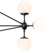 Load image into Gallery viewer, LightFixturesUSA-10-Light Frosted Glass Globe Geometric Chandelier-Chandelier-Black-10-Lt