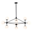 Load image into Gallery viewer, LightFixturesUSA-10-Light Frosted Glass Globe Geometric Chandelier-Chandelier-Black-10-Lt