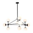Load image into Gallery viewer, LightFixturesUSA-10-Light Frosted Glass Globe Geometric Chandelier-Chandelier-Black-10-Lt