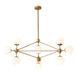 Load image into Gallery viewer, LightFixturesUSA-10-Light Frosted Glass Globe Geometric Chandelier-Chandelier-Black-10-Lt