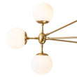 Load image into Gallery viewer, LightFixturesUSA-10-Light Frosted Glass Globe Geometric Chandelier-Chandelier-Black-10-Lt