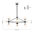 Load image into Gallery viewer, LightFixturesUSA-10-Light Frosted Glass Globe Geometric Chandelier-Chandelier-Black-10-Lt