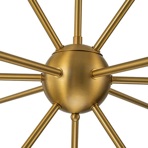 LightFixturesUSA-12-Light Opal Glass Globe Sputnik Chandelier-Chandelier-Brass (Pre-Order)-