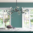 Load image into Gallery viewer, LightFixturesUSA-15-Light Branch Blue Glass Globe Bubble Chandelier-Chandelier-Black-15-Lt