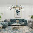 Load image into Gallery viewer, LightFixturesUSA-15-Light Branch Blue Glass Globe Bubble Chandelier-Chandelier-Black-15-Lt