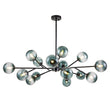 Load image into Gallery viewer, LightFixturesUSA-15-Light Branch Blue Glass Globe Bubble Chandelier-Chandelier-Gold-15-Lt