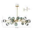 Load image into Gallery viewer, LightFixturesUSA-15-Light Branch Blue Glass Globe Bubble Chandelier-Chandelier-Gold-15-Lt