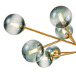 Load image into Gallery viewer, LightFixturesUSA-15-Light Branch Blue Glass Globe Bubble Chandelier-Chandelier-Gold-15-Lt