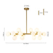 Load image into Gallery viewer, LightFixturesUSA-16-Light Milky White Glass Globe Linear Sputnik Chandelier-Chandelier-Black-16-Lt