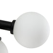 Load image into Gallery viewer, LightFixturesUSA-16-Light Milky White Glass Globe Linear Sputnik Chandelier-Chandelier-Black-16-Lt
