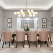 Load image into Gallery viewer, LightFixturesUSA-16-Light Milky White Glass Globe Linear Sputnik Chandelier-Chandelier-Brass-16-Lt