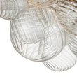 Load image into Gallery viewer, LightFixturesUSA-3-Light Brass Cluster Ribbed Glass Bubble Semi Flush Chandelier-Chandelier--