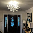 Load image into Gallery viewer, LightFixturesUSA-3-Light Brass Cluster Ribbed Glass Bubble Semi Flush Chandelier-Chandelier--