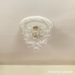 Load image into Gallery viewer, LightFixturesUSA-3-Light Brass Cluster Ribbed Glass Bubble Semi Flush Chandelier-Chandelier--