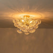 Load image into Gallery viewer, LightFixturesUSA-3-Light Brass Sculpture Glass Globe Bubble Semi Flush Chandelier-Chandelier-Brass-3-Lt (Pre-Order)