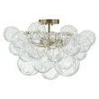 Load image into Gallery viewer, LightFixturesUSA-3-Light Brass Sculpture Glass Globe Bubble Semi Flush Chandelier-Chandelier-Brass-3-Lt (Pre-Order)