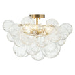 Load image into Gallery viewer, LightFixturesUSA-3-Light Brass Sculpture Glass Globe Bubble Semi Flush Chandelier-Chandelier-Brass-3-Lt (Pre-Order)