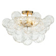 Load image into Gallery viewer, LightFixturesUSA-3-Light Brass Sculpture Glass Globe Bubble Semi Flush Chandelier-Chandelier-Brass-3-Lt (Pre-Order)