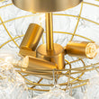 Load image into Gallery viewer, LightFixturesUSA-3-Light Brass Sculpture Glass Globe Bubble Semi Flush Chandelier-Chandelier-Brass-3-Lt (Pre-Order)