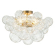 Load image into Gallery viewer, LightFixturesUSA-3-Light Brass Sculpture Glass Globe Bubble Semi Flush Chandelier-Chandelier-Brass-3-Lt (Pre-Order)