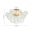 Load image into Gallery viewer, LightFixturesUSA-3-Light Brass Sculpture Glass Globe Bubble Semi Flush Chandelier-Chandelier-Brass-3-Lt (Pre-Order)