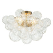 Load image into Gallery viewer, LightFixturesUSA-3-Light Brass Sculpture Glass Globe Bubble Semi Flush Chandelier-Chandelier-Brass-3-Lt (Pre-Order)