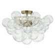 Load image into Gallery viewer, LightFixturesUSA-3-Light Brass Sculpture Glass Globe Bubble Semi Flush Chandelier-Chandelier-Brass-3-Lt (Pre-Order)