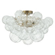 Load image into Gallery viewer, LightFixturesUSA-3-Light Brass Sculpture Glass Globe Bubble Semi Flush Chandelier-Chandelier-Brass-3-Lt (Pre-Order)