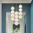 Load image into Gallery viewer, LightFixturesUSA-4-Light LED Frosted Glass Strand Globe Pendant Light-Pendant Light-Brass-4-Lt (Pre-Order)