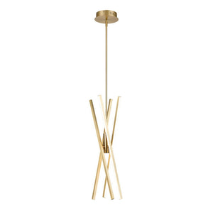 LightFixturesUSA-4-Light LED Tube Sputnik Chandelier-Chandelier-Brass-
