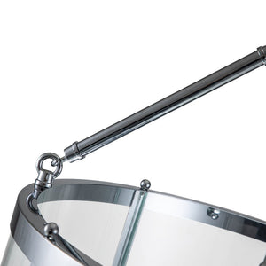 LightFixturesUSA-4-Light Manor Glass Wide Cylinder Lantern Pendant Light-Pendant Light-Chrome-