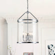 Load image into Gallery viewer, LightFixturesUSA-4-Light Manor Glass Wide Cylinder Lantern Pendant Light-Pendant Light-Chrome-