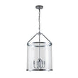 Load image into Gallery viewer, LightFixturesUSA-4-Light Manor Glass Wide Cylinder Lantern Pendant Light-Pendant Light-Chrome-