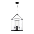 Load image into Gallery viewer, LightFixturesUSA-4-Light Manor Glass Wide Cylinder Lantern Pendant Light-Pendant Light-Chrome-