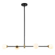 Load image into Gallery viewer, LightFixturesUSA-4-Light Opal Glass Globe Kitchen Island Pendant-Chandelier-Black-