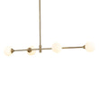 Load image into Gallery viewer, LightFixturesUSA-4-Light Opal Glass Globe Kitchen Island Pendant-Chandelier-Black-
