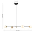 Load image into Gallery viewer, LightFixturesUSA-4-Light Opal Glass Globe Kitchen Island Pendant-Chandelier-Black-