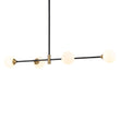 Load image into Gallery viewer, LightFixturesUSA-4-Light Opal Glass Globe Kitchen Island Pendant-Chandelier-Black-