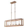 Load image into Gallery viewer, LightFixturesUSA-5-Light Curved Rectangle Frame Island Chandelier-Chandelier-Faux Wood-