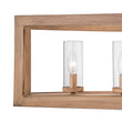 Load image into Gallery viewer, LightFixturesUSA-5-Light Curved Rectangle Frame Island Chandelier-Chandelier-Faux Wood-